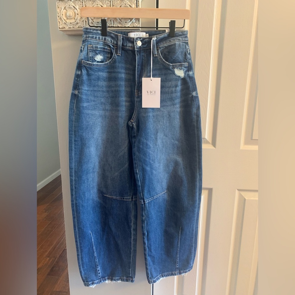 VICI Stretch Pintuck Barrel Jeans NWT - SZ 26 - Picture 6 of 11